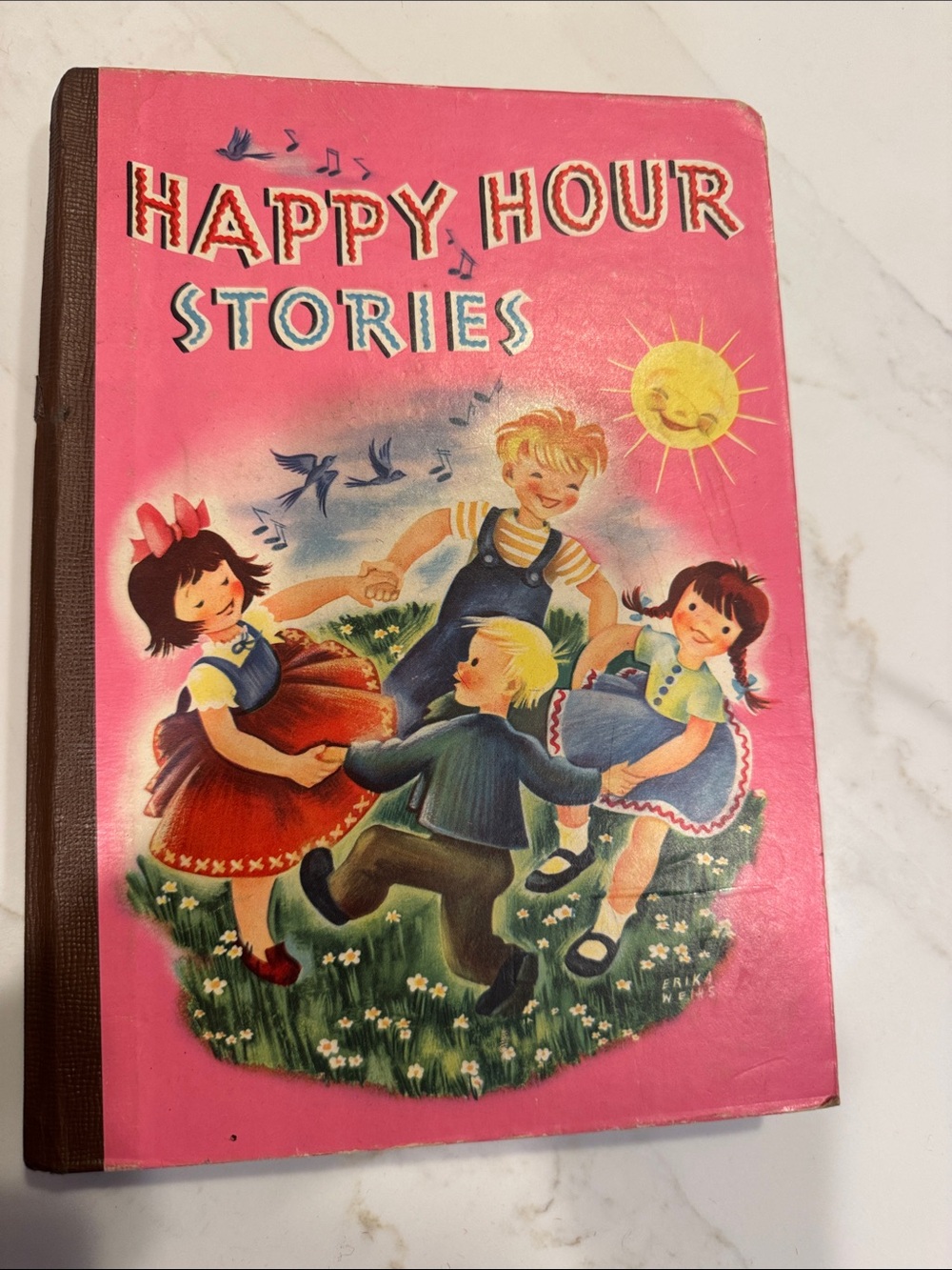 Happy Hour Stories Pink Children's Storybook Vintage 1946